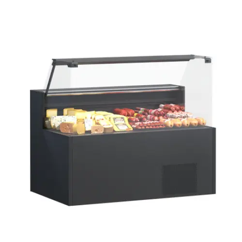 Холодильна вітрина Quadros SlimSolid 1130х1250х800 мм, середньотемпературна, скло куб, RAL 7016, з LED, Danfoss, Україна